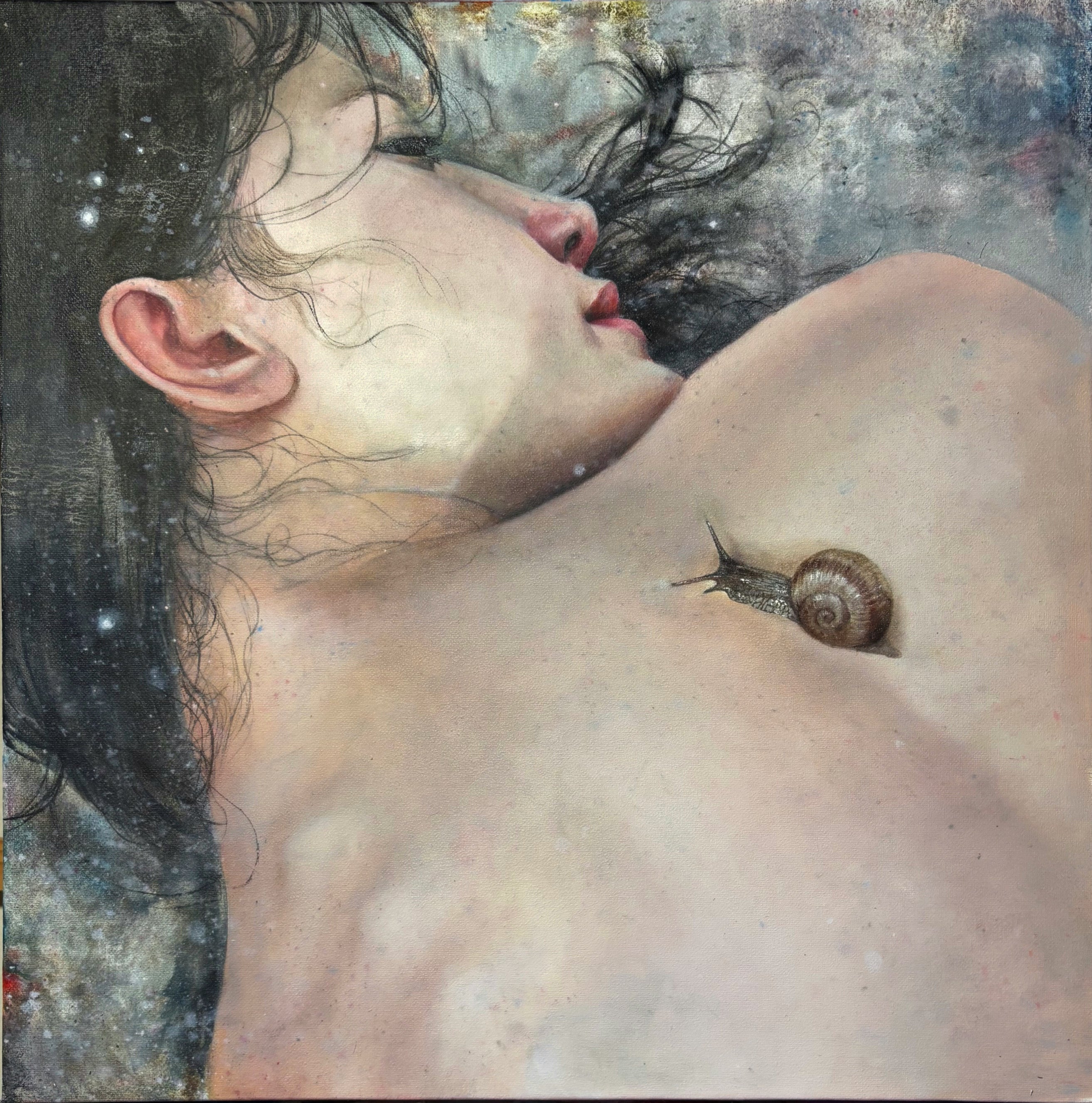 Contemplation, an original oil painting by Aurora Kalos
