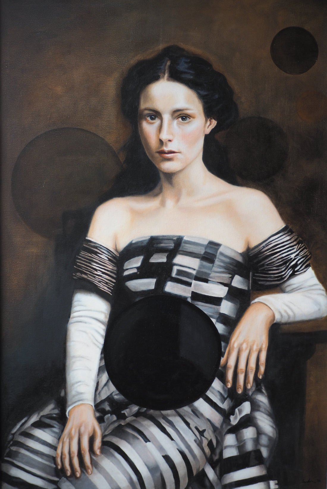 El Espejo de Obsidiana, an oil-on-fabric painting by Su Lin Casanova