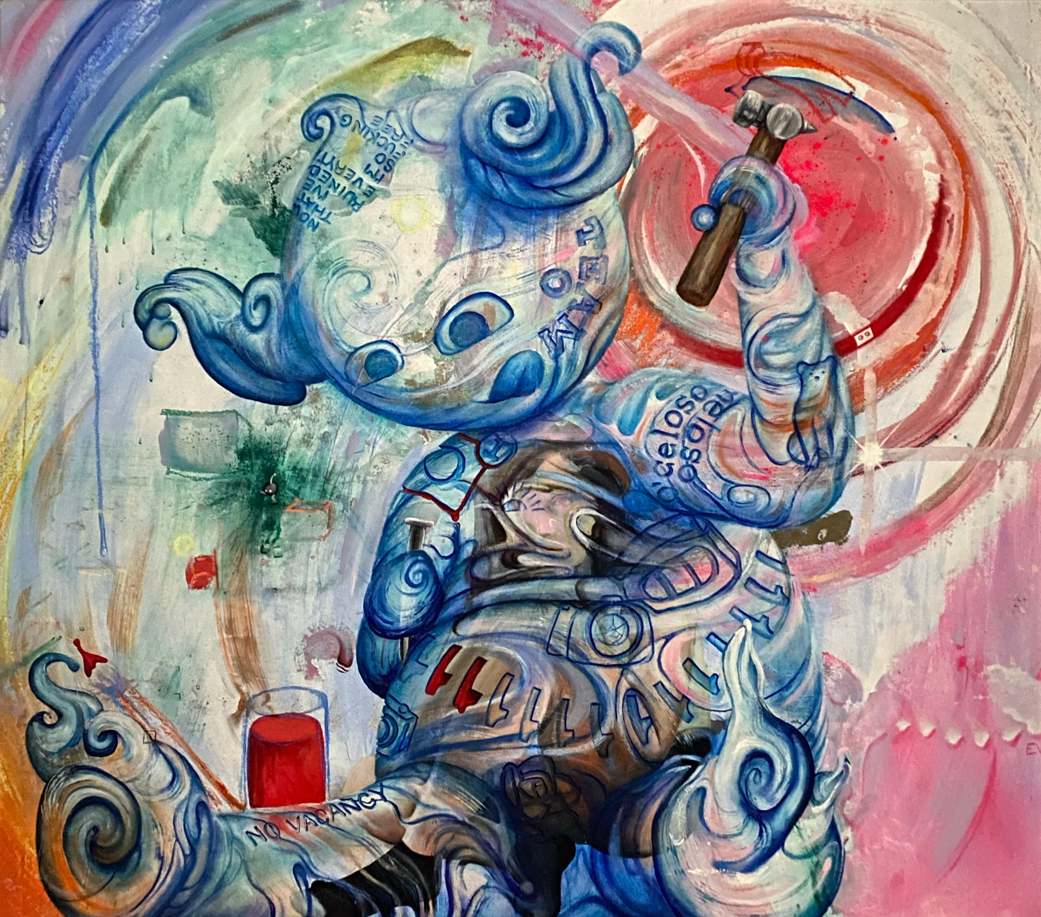 Tattooed Heart, an original oil painting by Alexandra Connolly