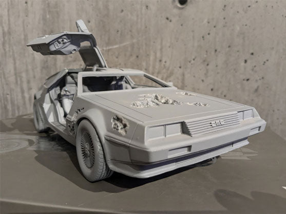 Eroded DeLorean (Gray), a sculpture by Daniel Arsham