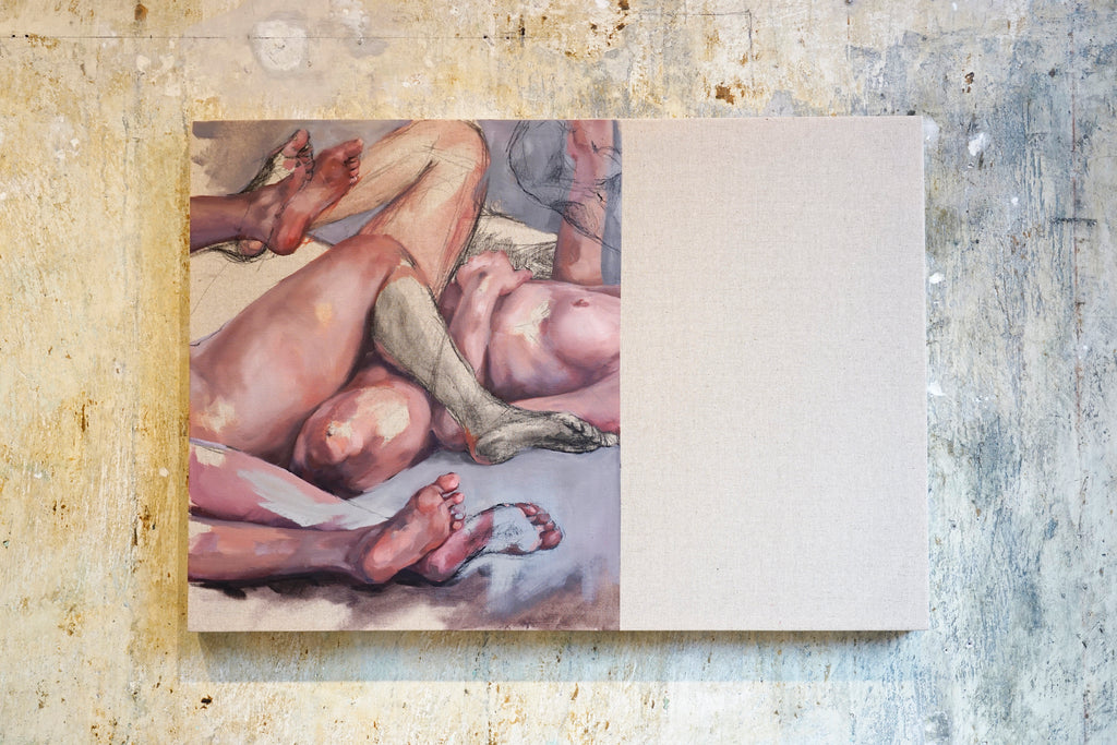Adjourn by Alyssa Tang oil and charcoal painting on canvas