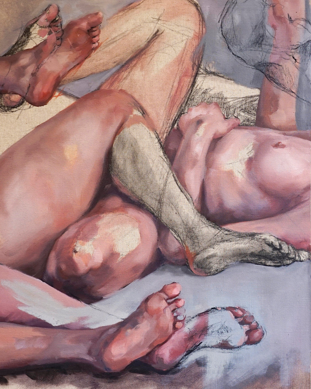 Adjourn by Alyssa Tang oil and charcoal painting on canvas