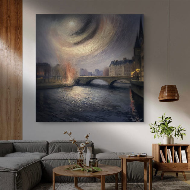 Age of Surveillance original oil painting by Daniel Stara on canvas
