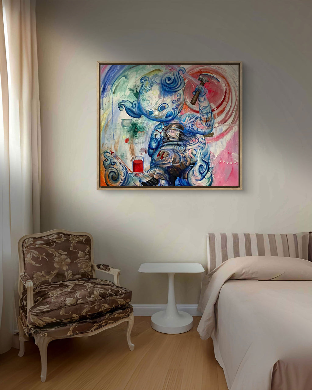 Tattooed Heart original oil painting by Alexandra Connolly on canvas