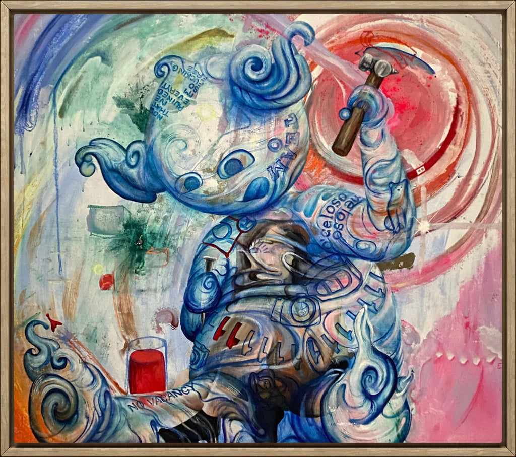 Tattooed Heart original oil painting by Alexandra Connolly on canvas