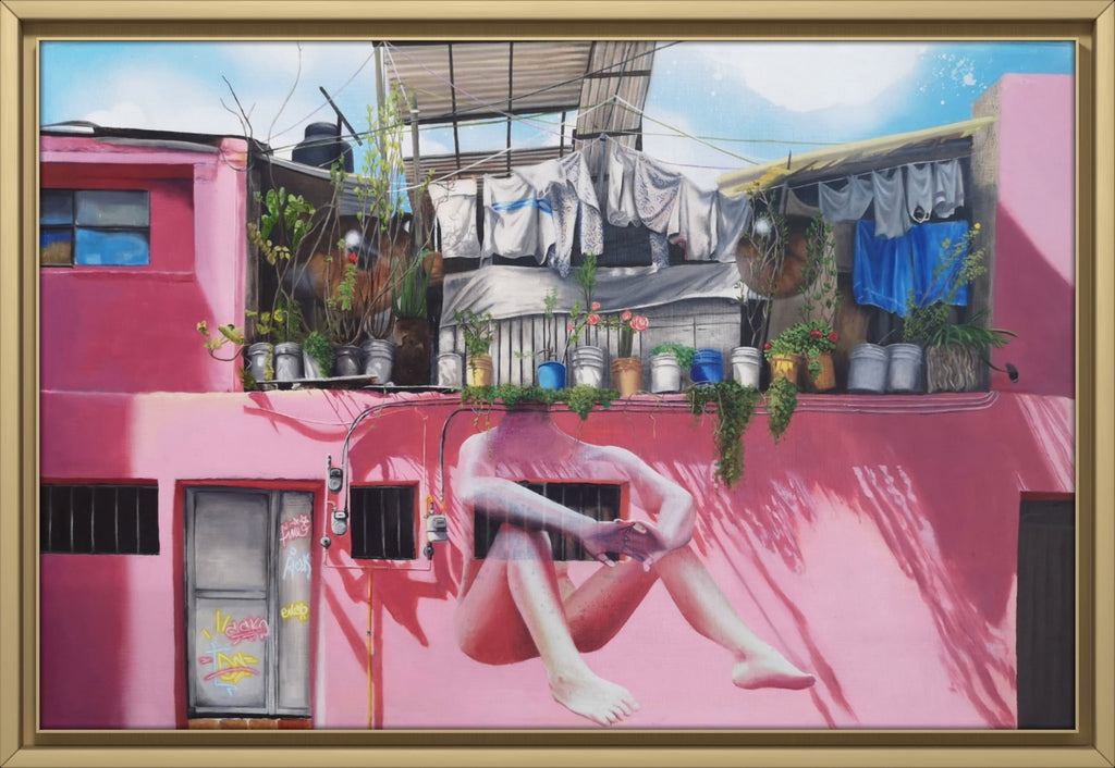 Voyeur original oil painting by Alexandra Connolly on canvas