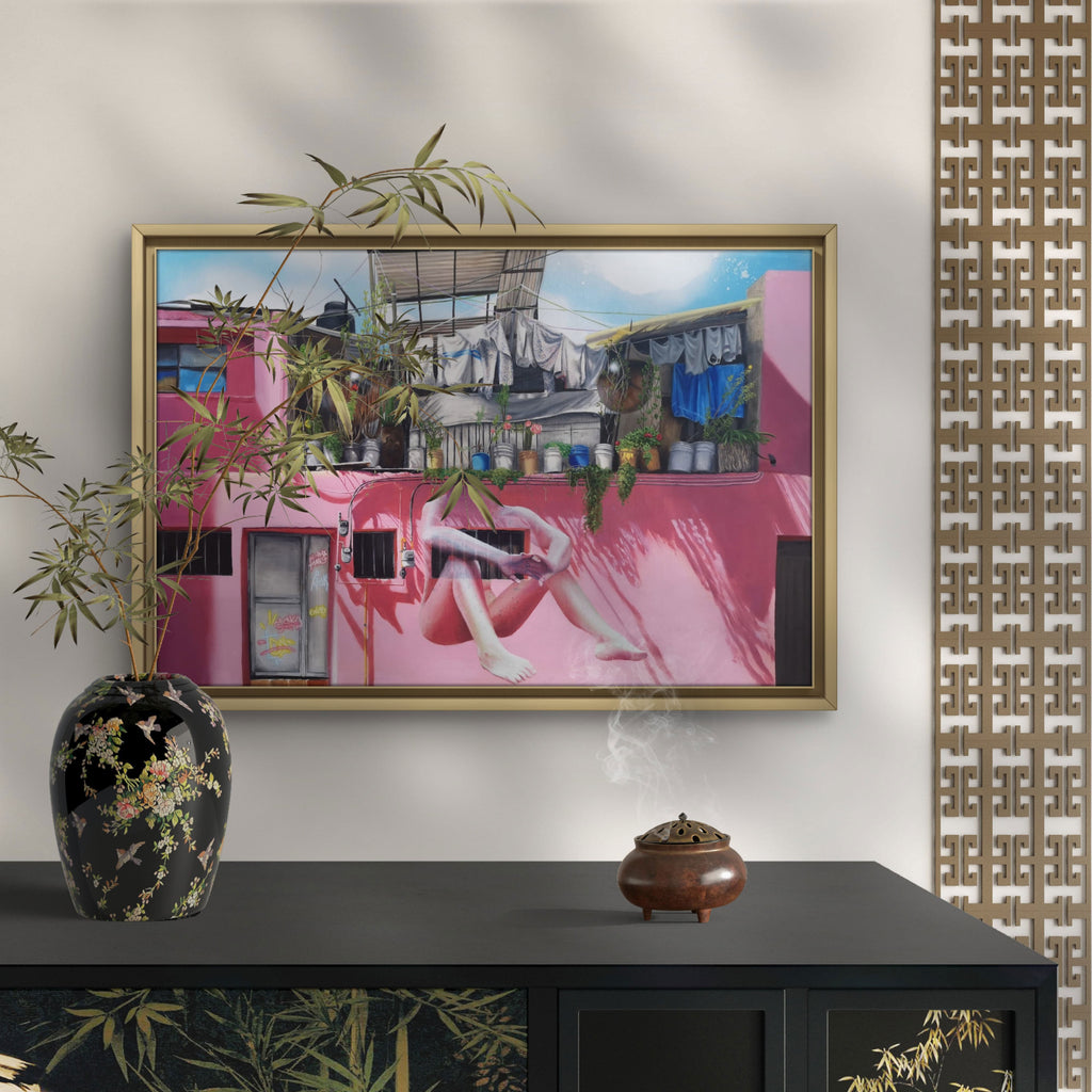 Voyeur original oil painting by Alexandra Connolly on canvas