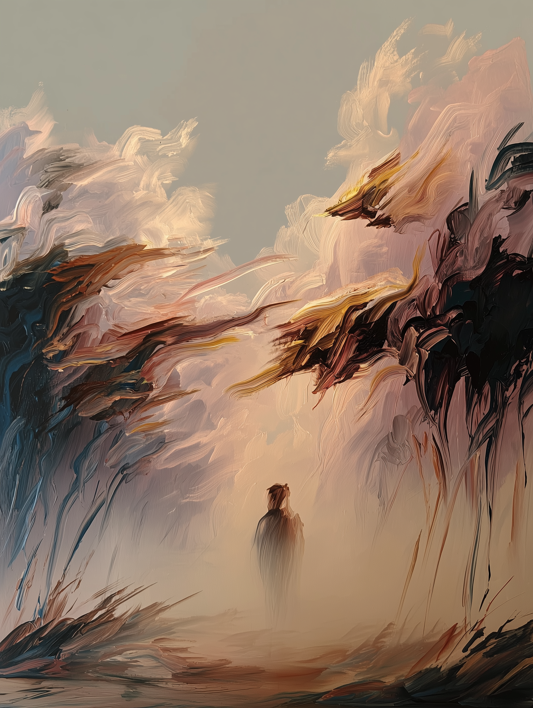 Automnes et fantômes 1 by Pénélope Barbier oil painting on canvas