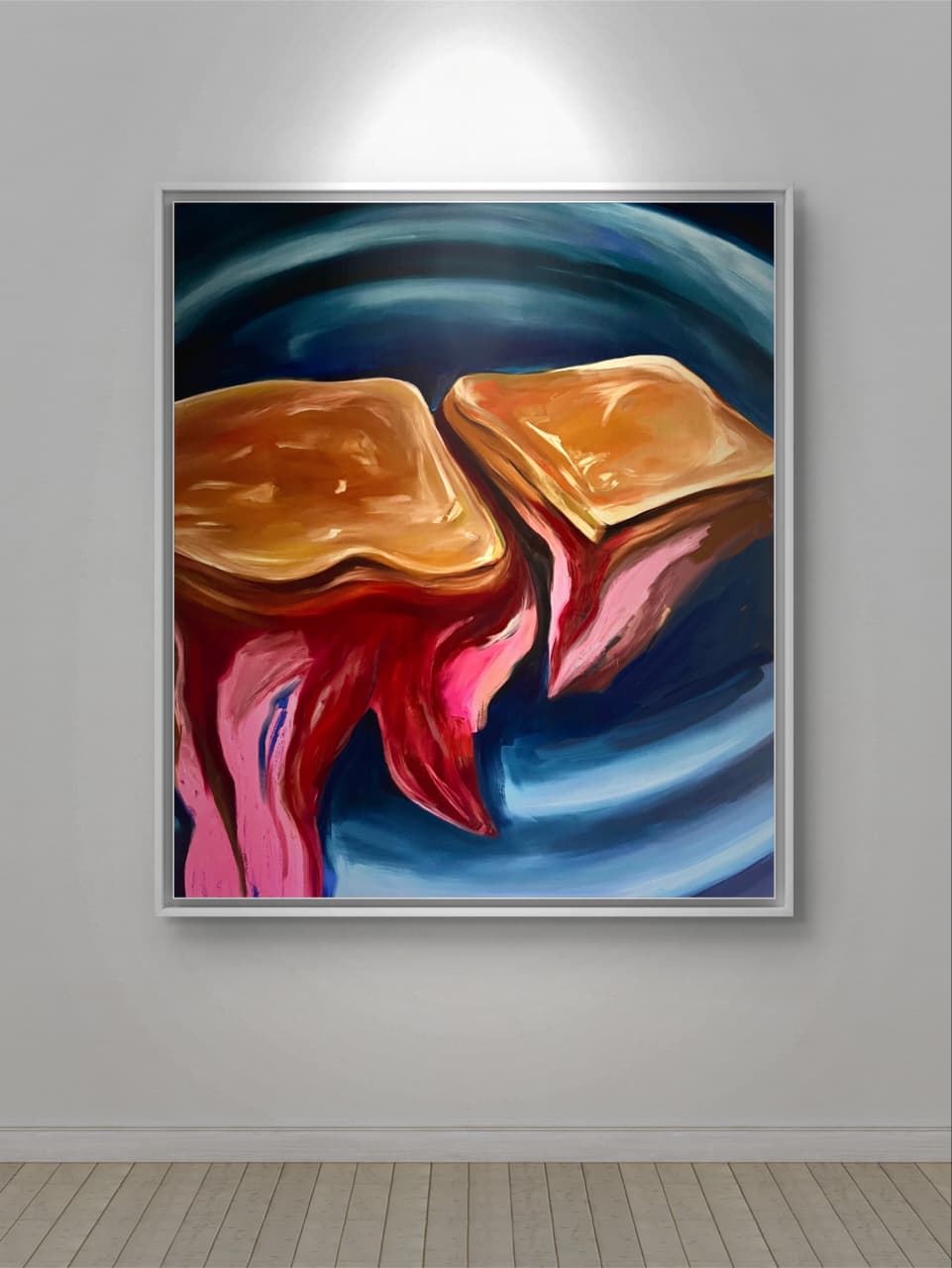 Bacon Butty by Tori Pounds oil and acrylic painting on canvas