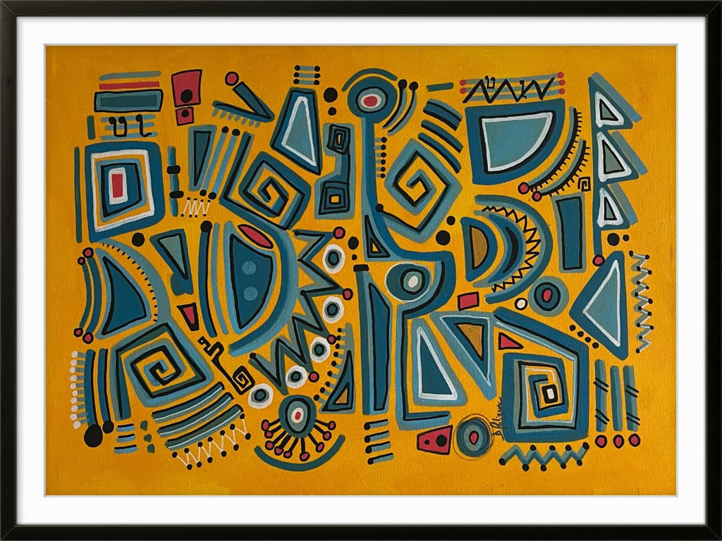 Blue Tribe print by Daniel de Polignac giclée artwork on Hahnemühle paper