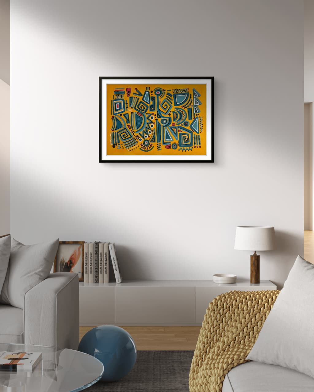Blue Tribe print by Daniel de Polignac giclée artwork on Hahnemühle paper