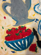 Breakfast in Paris by Natasha Joseph Oil Stick Painting