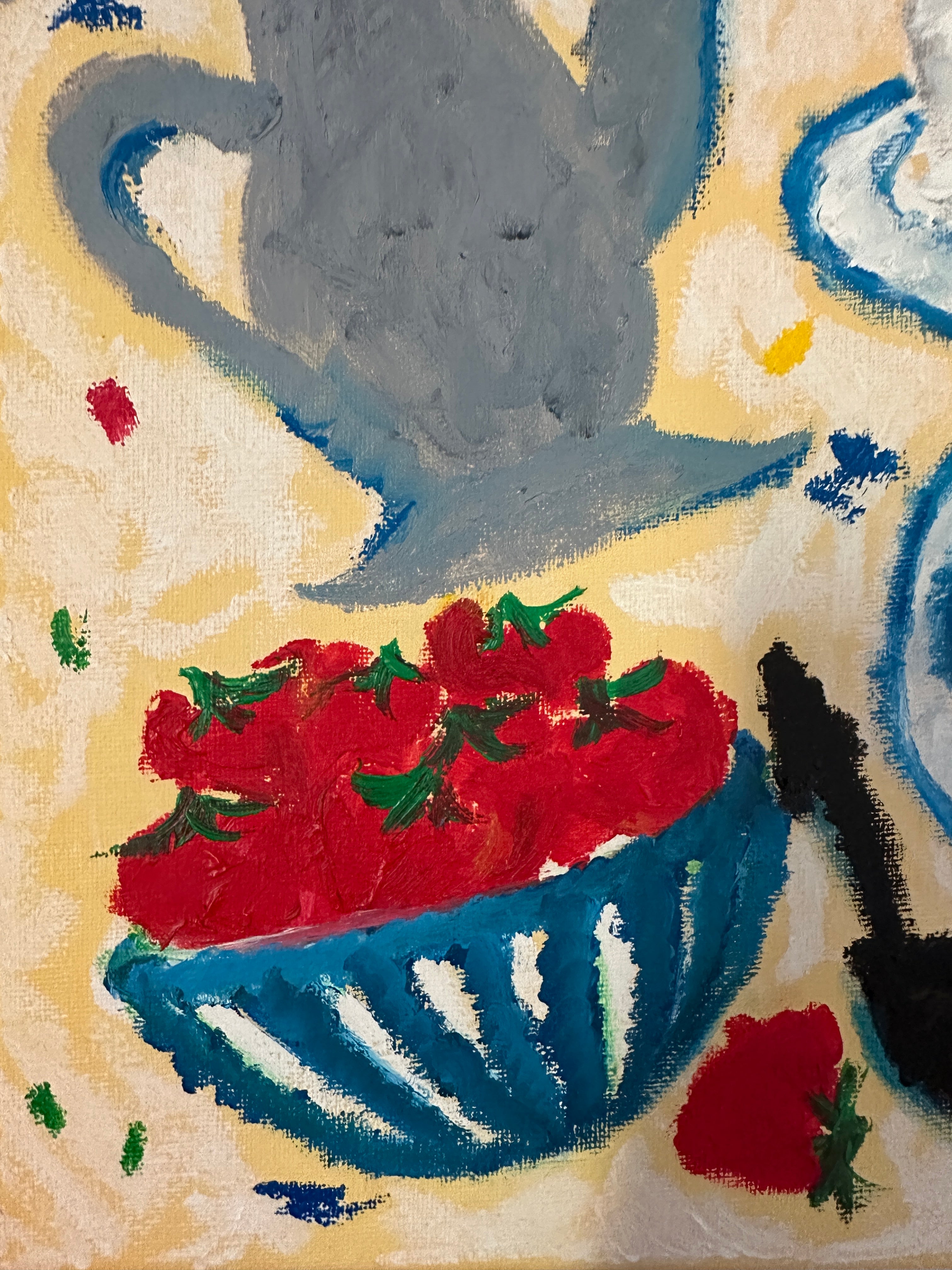 Breakfast in Paris by Natasha Joseph Oil Stick Painting