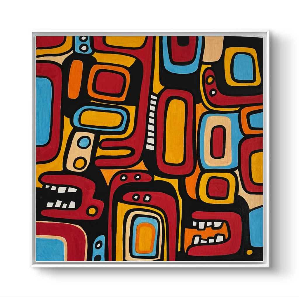 Cells and Animals by Daniel de Polignac acrylic painting on canvas