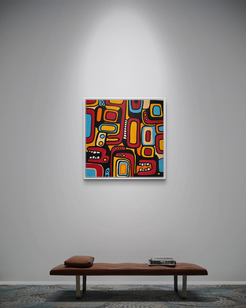 Cells and Animals by Daniel de Polignac acrylic painting on canvas