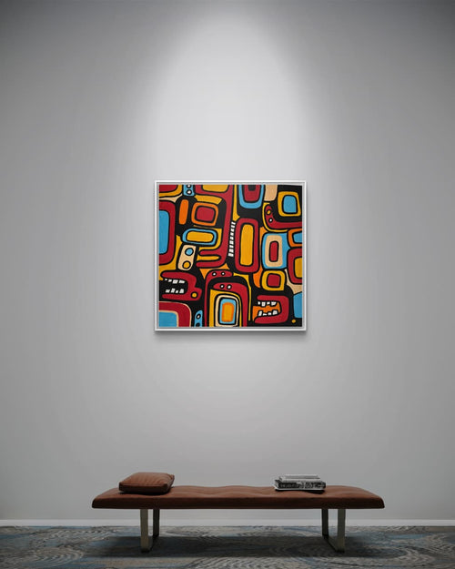 Cells and Animals by Daniel de Polignac acrylic painting on canvas
