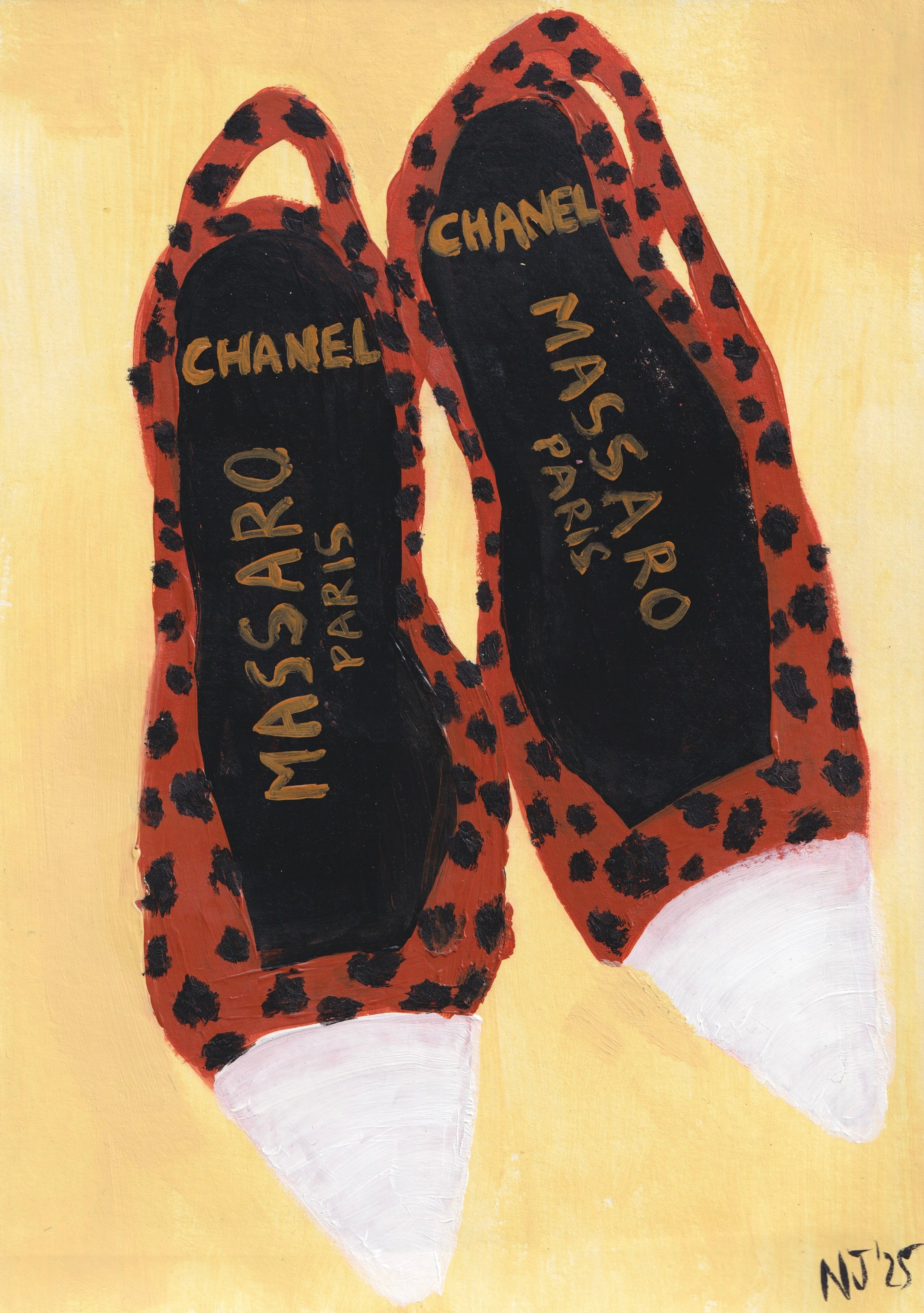 Chanel Leopard Print Artwork by Natasha Joseph acrylic and oil pastel on paper