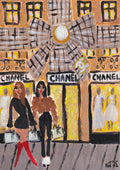 Chanel Store Artwork by Natasha Joseph acrylic and oil pastel on paper
