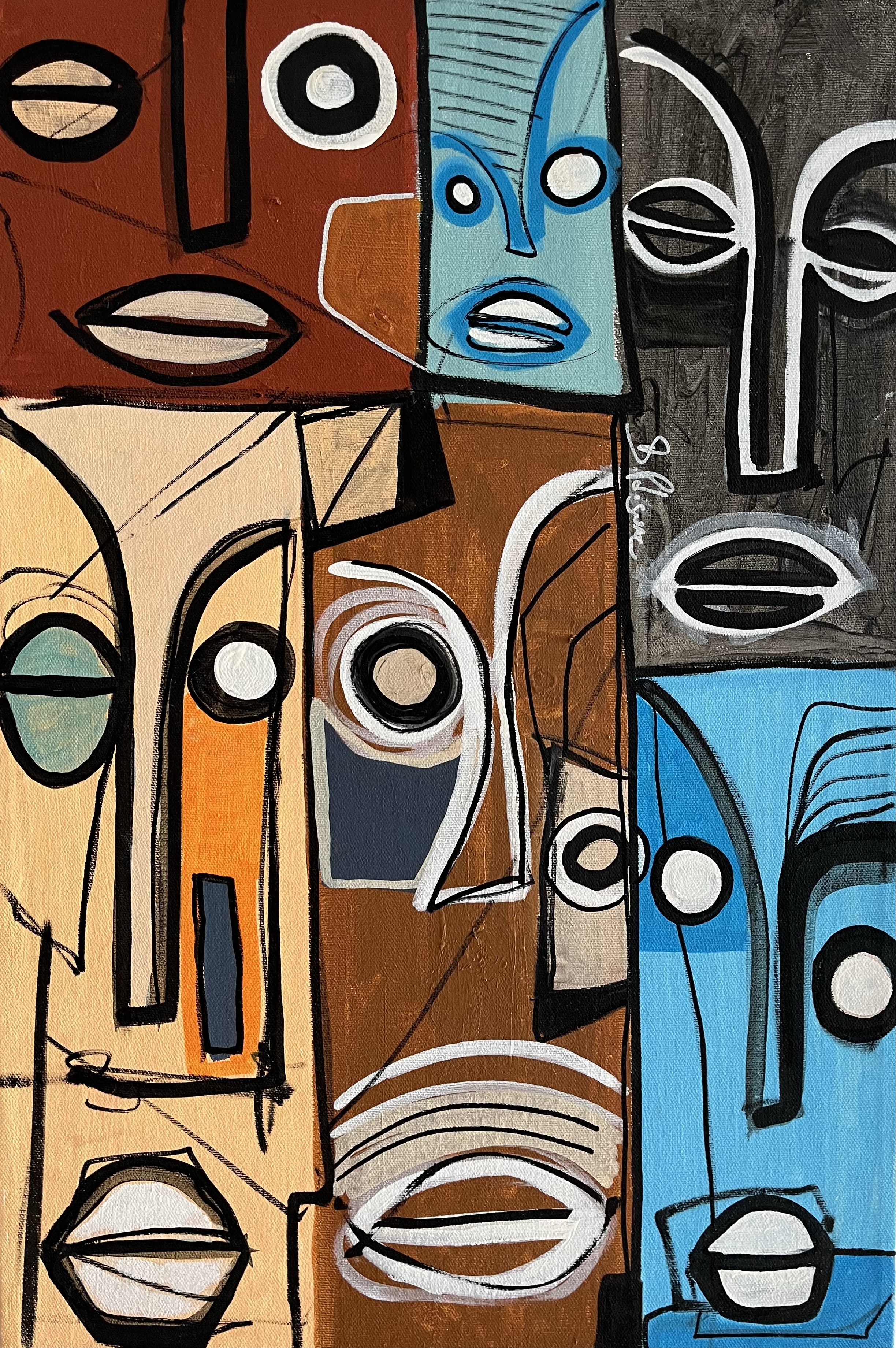 Different Place, Same People (2) by Daniel de Polignac acrylic painting on canvas