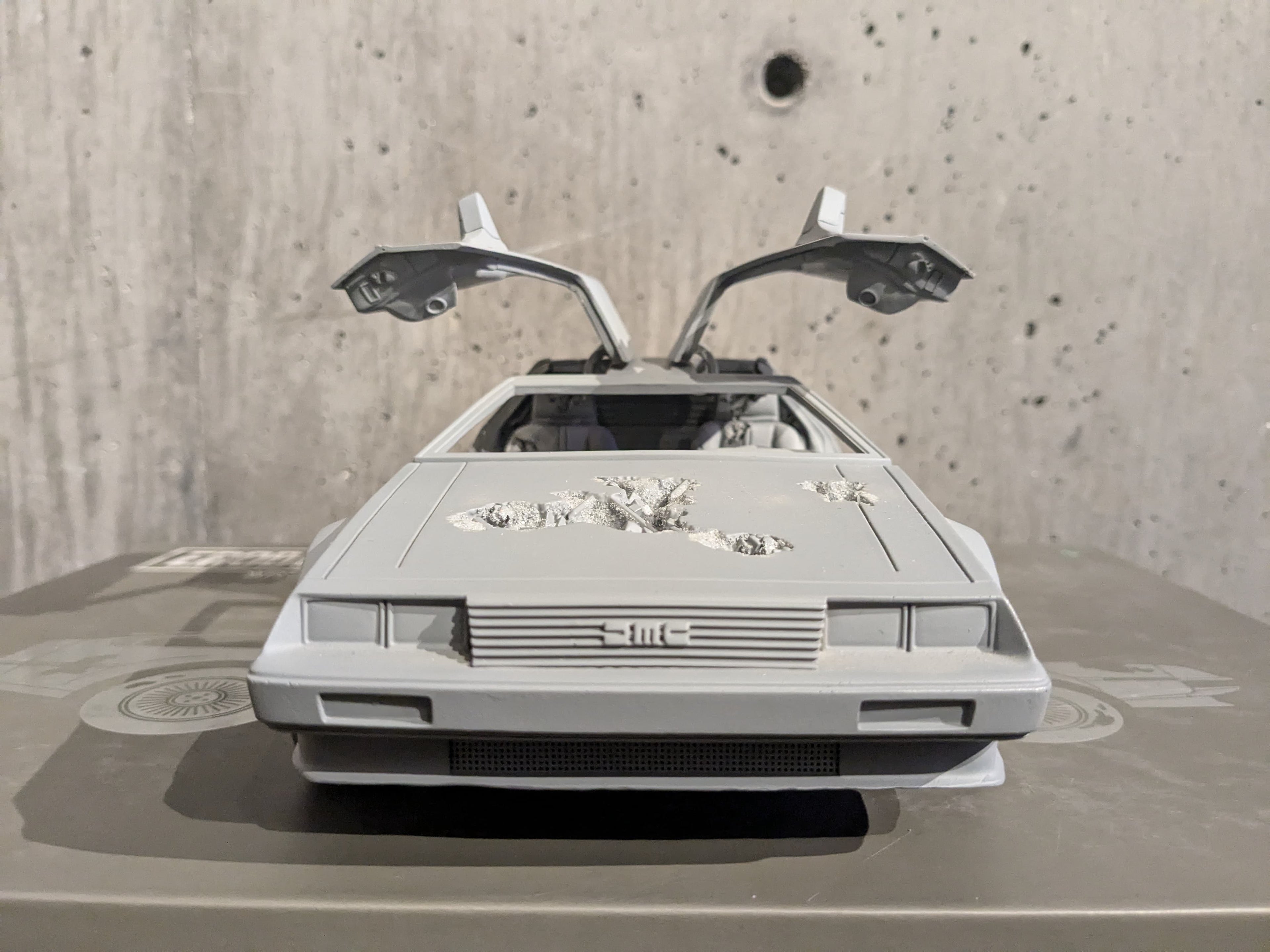 Eroded DeLorean (Gray) by Daniel Arsham