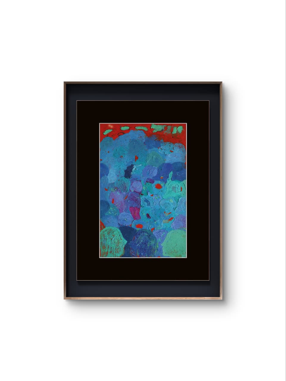 High on a Rocky Ledge by Francisco Gonce oil and pastel oil artwork on paper