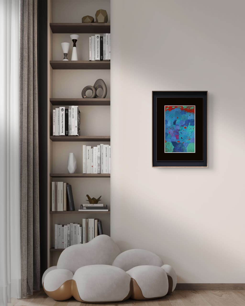 High on a Rocky Ledge by Francisco Gonce oil and pastel oil artwork on paper