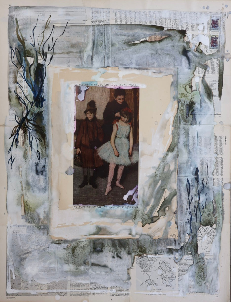 EL FIN DE AMAR original mixed media collage artwork by Genoveva Kelleher