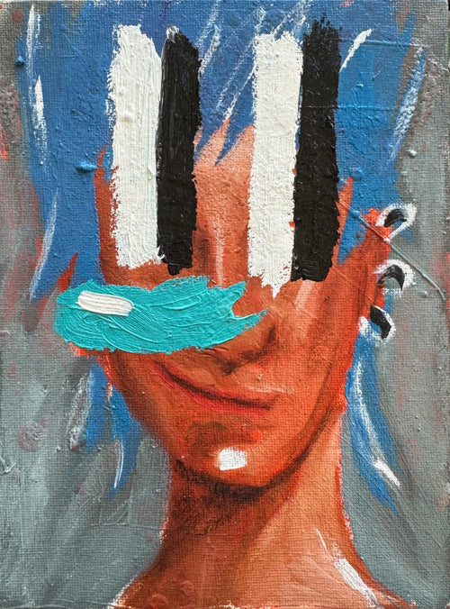 Azu-cena original oil painting by Jordi Alós on canvas panel