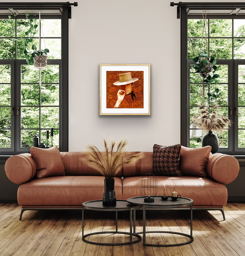 Leather & (East)Wood by Jade Tantillo hand-drawn and painted artwork on paper