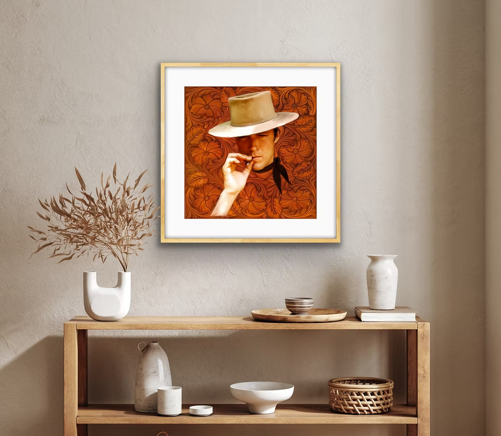 Leather & (East)Wood by Jade Tantillo hand-drawn and painted artwork on paper