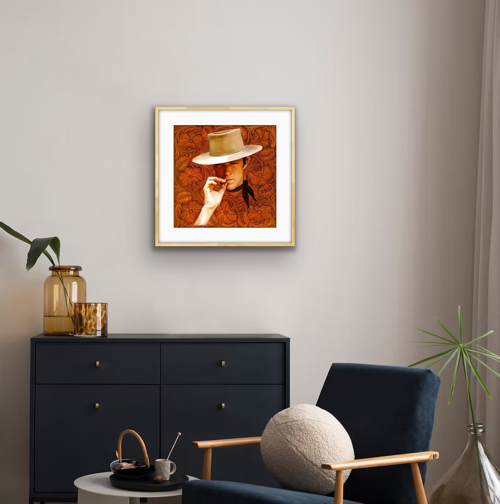 Leather & (East)Wood by Jade Tantillo hand-drawn and painted artwork on paper
