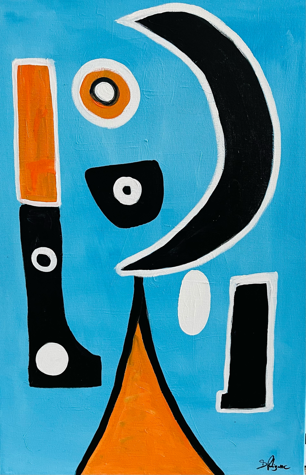 Lonely Night by Daniel de Polignac acrylic painting on canvas