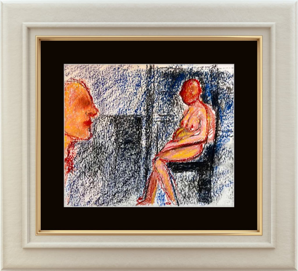 People (Sketch) by Tori Pounds pastel artwork on paper