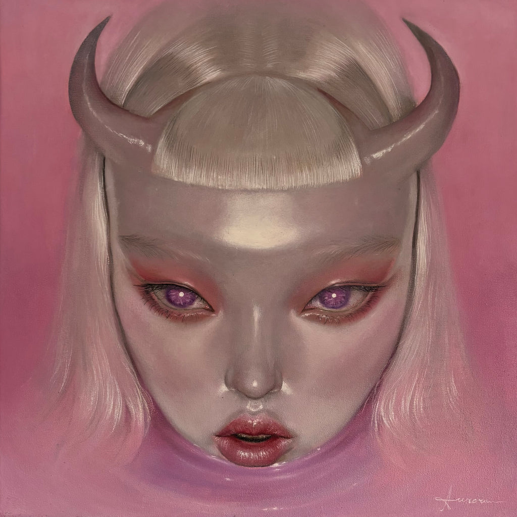 Pink Demon, painting by Aurora Kalos — Art of NOMA