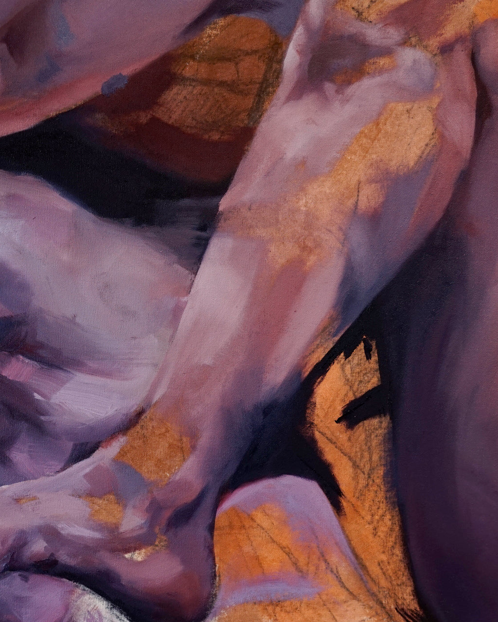 Race by Alyssa Tang oil and charcoal painting on canvas