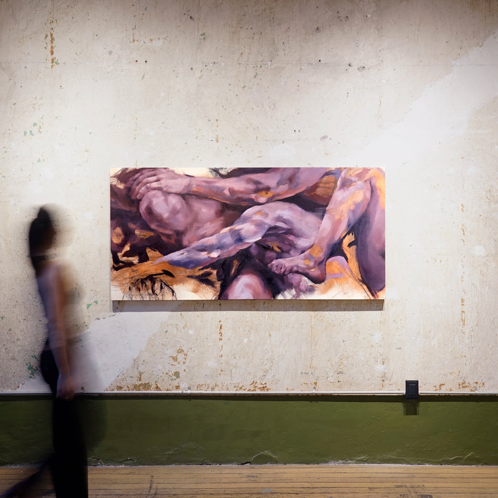 Race by Alyssa Tang oil and charcoal painting on canvas