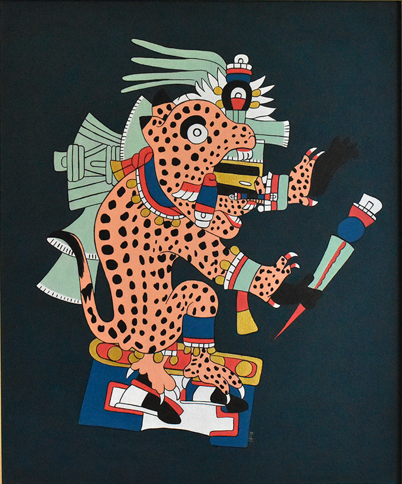 Tepeyollotl by Roti Martínez acrylic painting on canvas