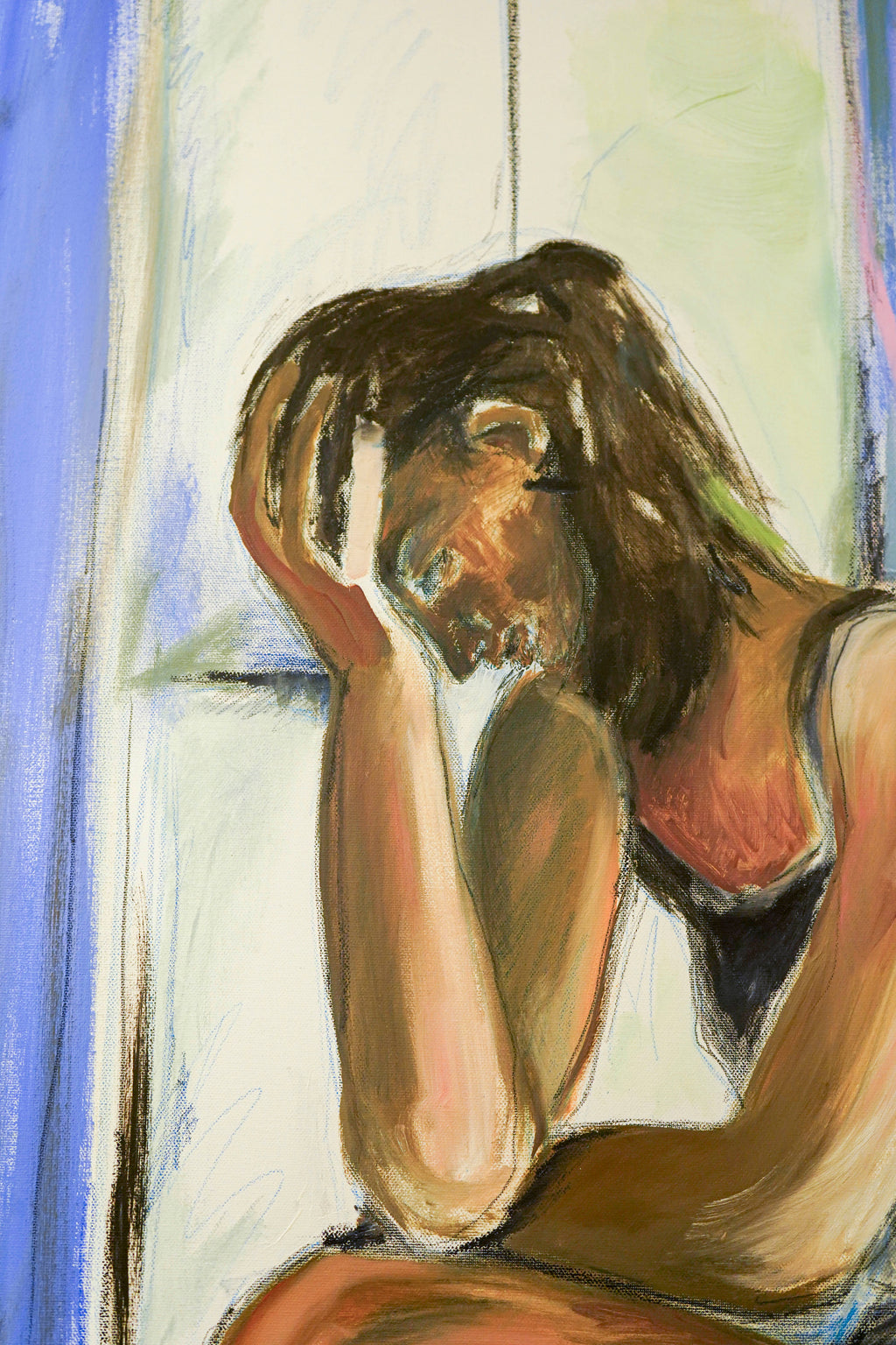 Self Portrait Mexico by Tori Pounds mixed media painting on canvas