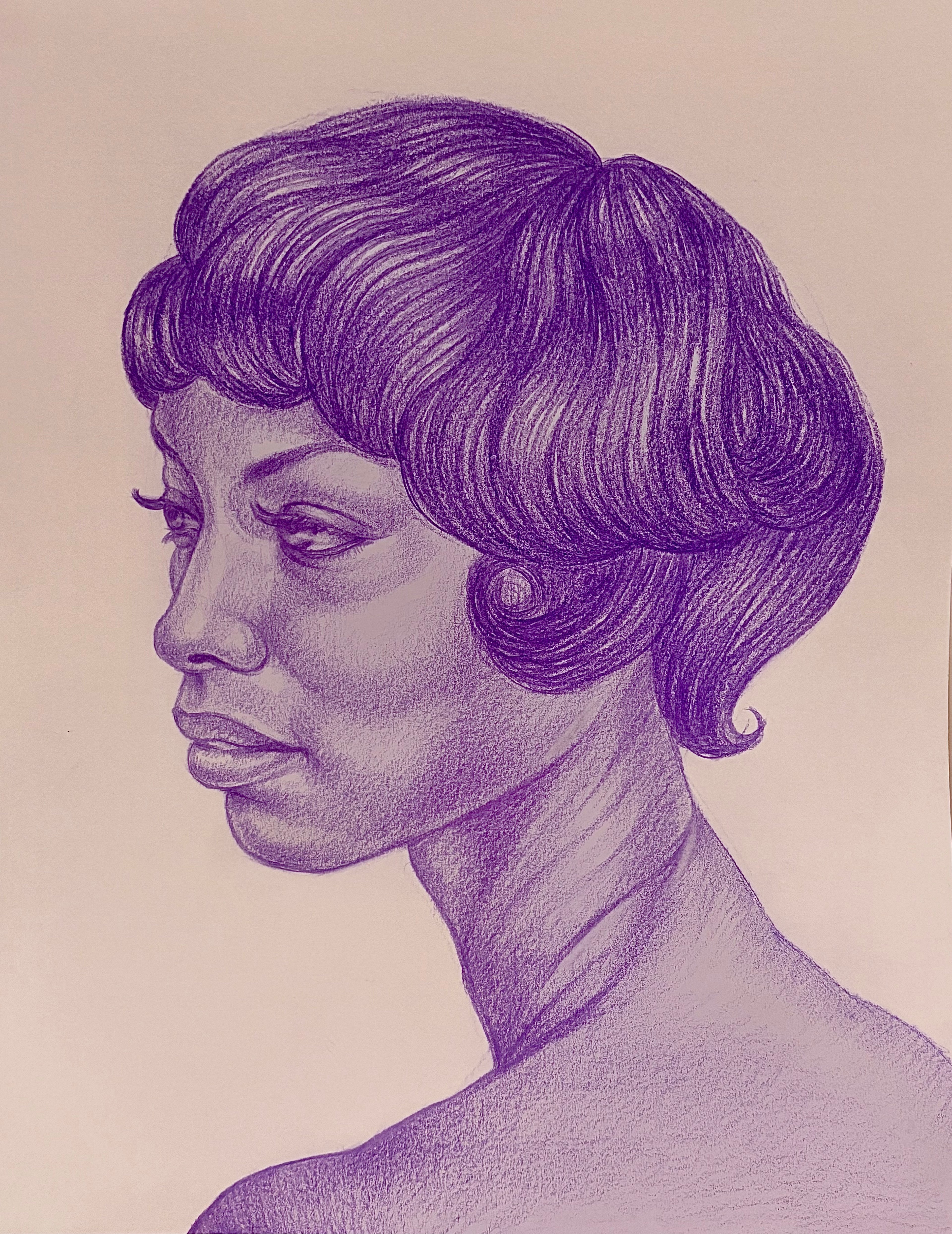 Study of Elle Original Work on Paper by Lanise Howard