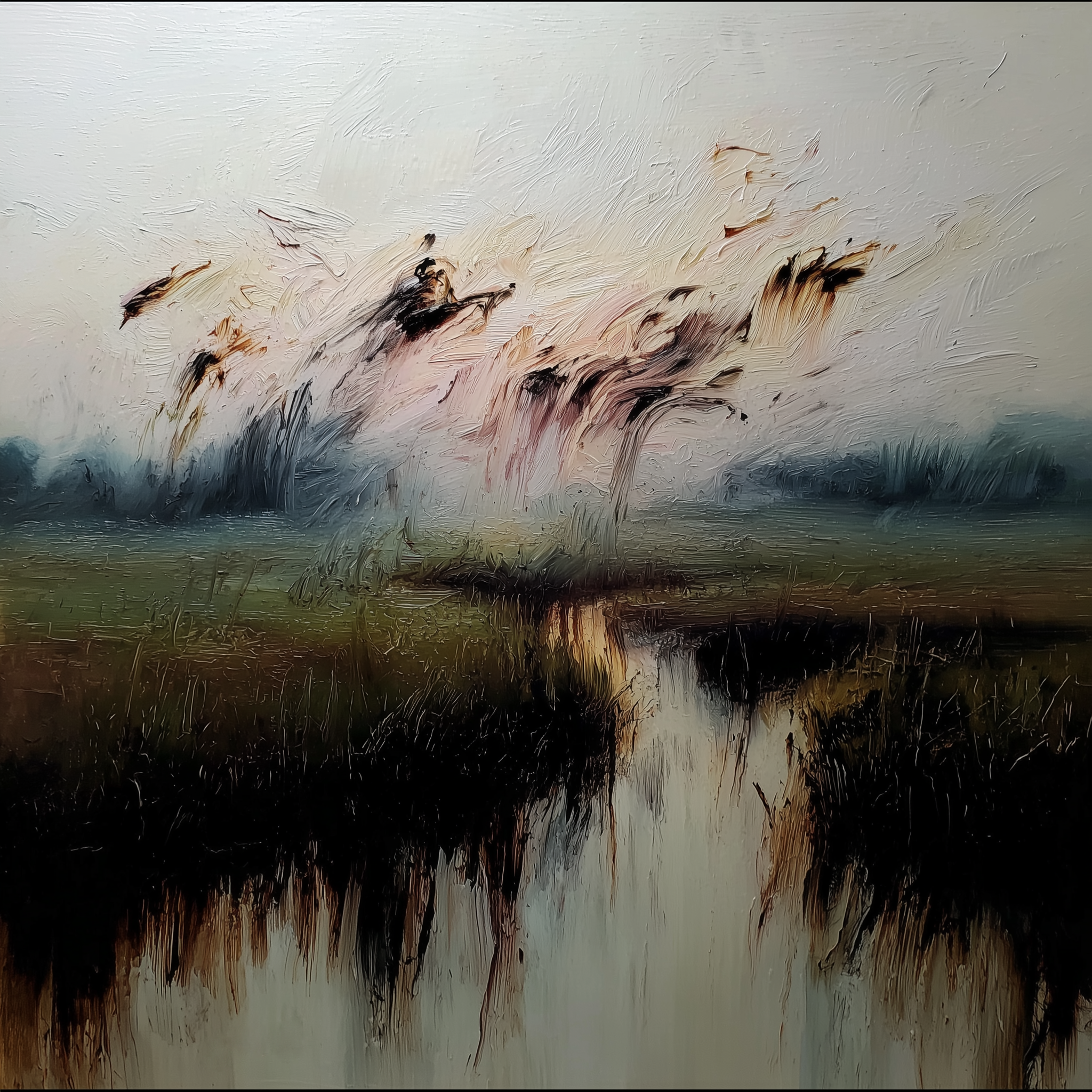 Couchers de Soleil et Cavaliers 2 by Pénélope Barbier oil painting on canvas