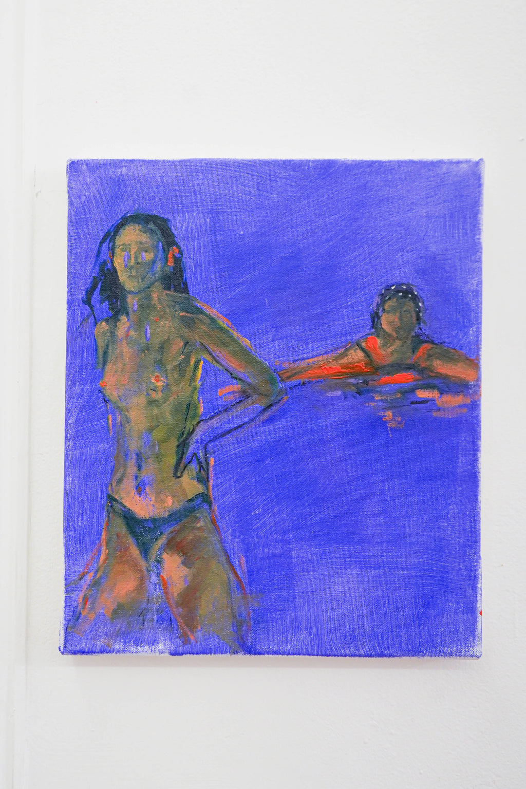 Swimmers by Tori Pounds oil and oil stick painting on canvas