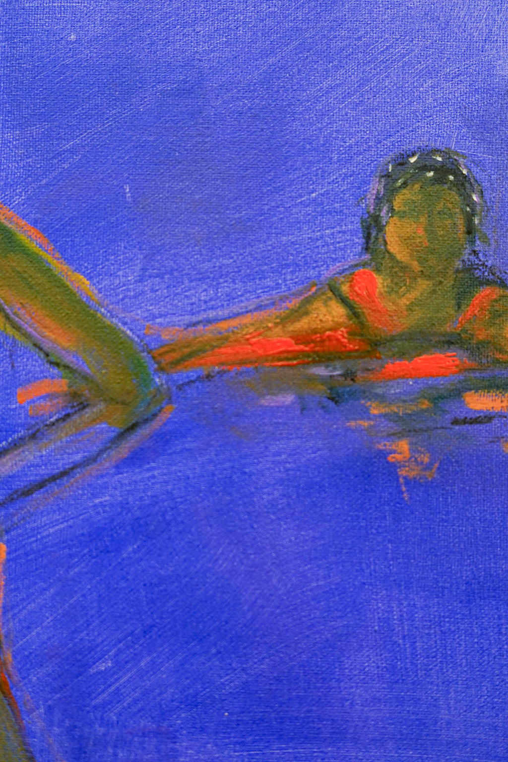 Swimmers by Tori Pounds oil and oil stick painting on canvas