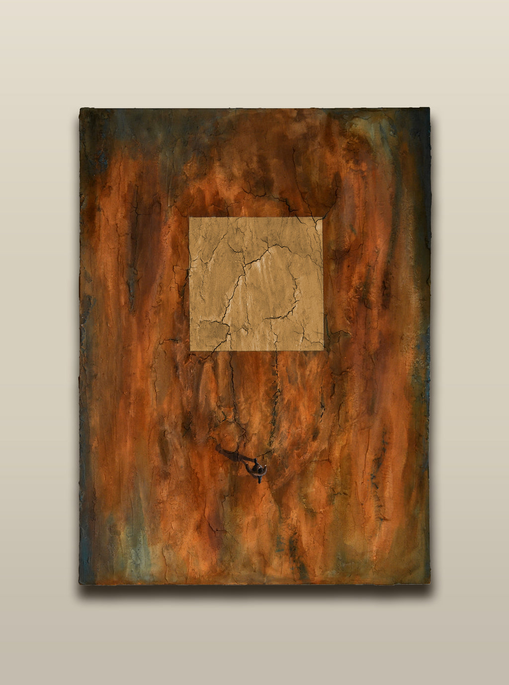 Grietas Doradas by Fermín Ferrer mixed media artwork on fabric