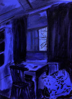 Moonlit Room by Tori Pounds acrylic and oil stick painting on canvas