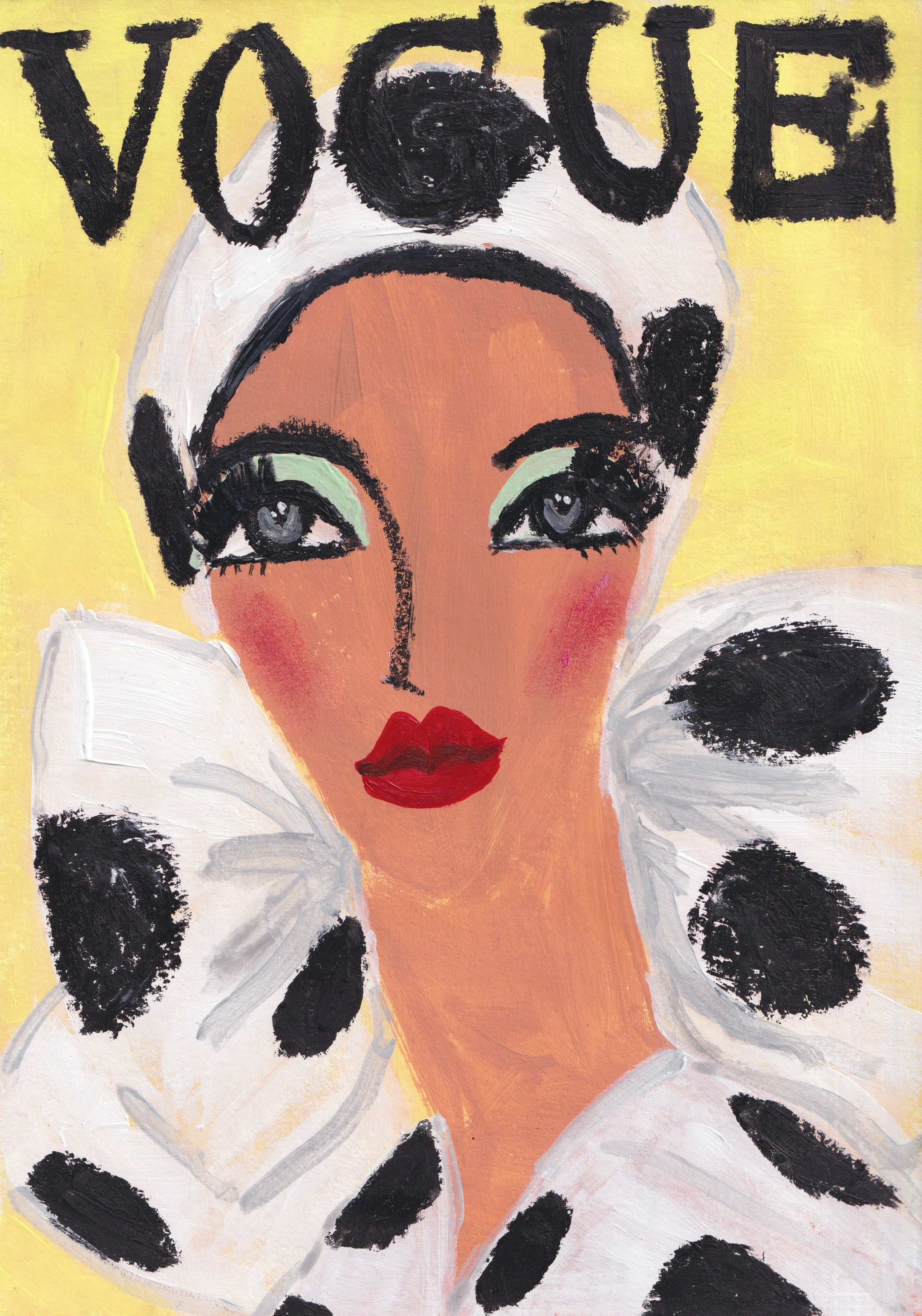 Vogue March 1965 Artwork by Natasha Joseph acrylic and oil pastel on paper