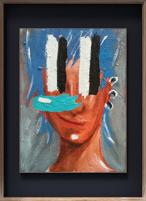 Azu-cena original oil painting by Jordi Alós on canvas panel