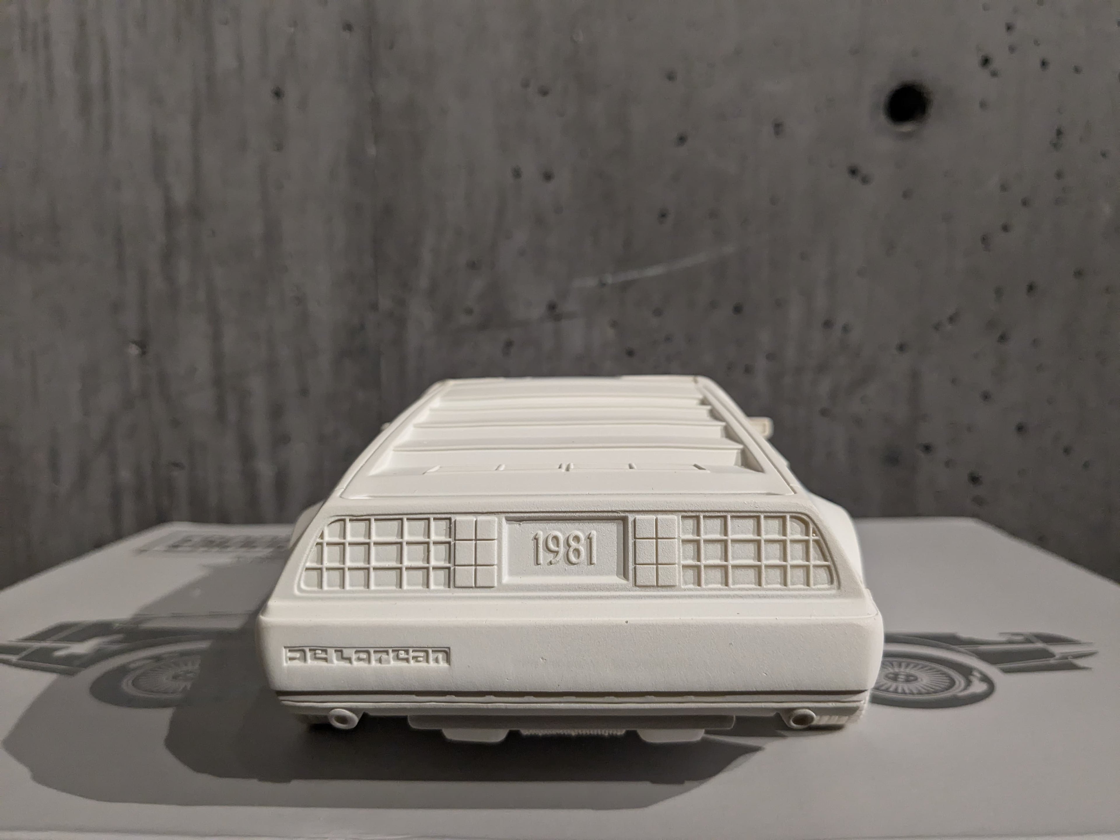 Eroded DeLorean (White) by Daniel Arsham