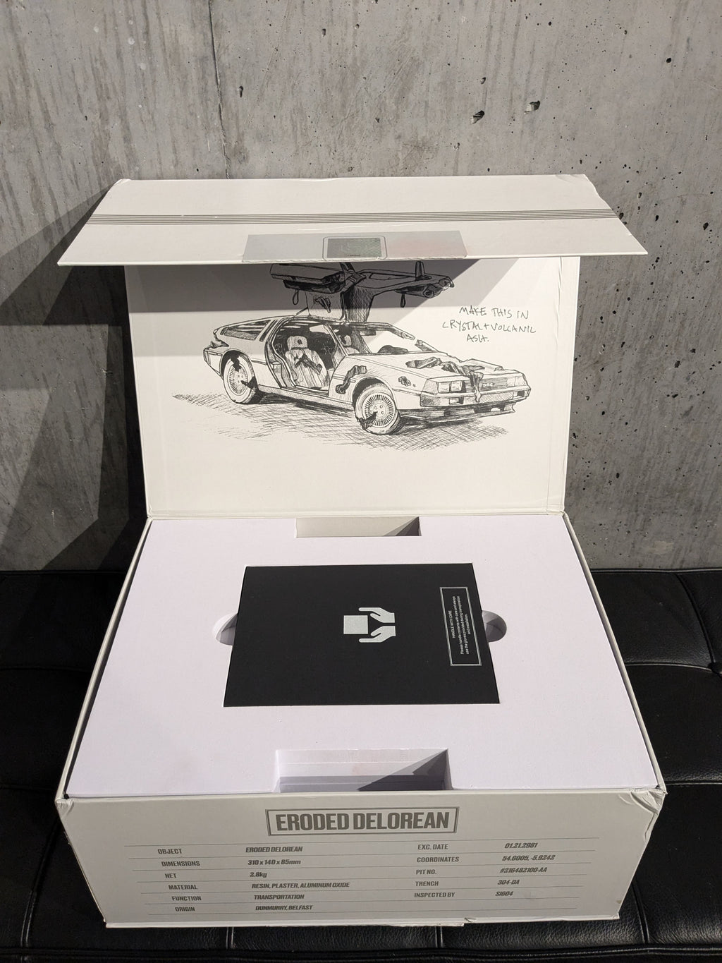 Eroded DeLorean White Sculpture by Daniel Arsham