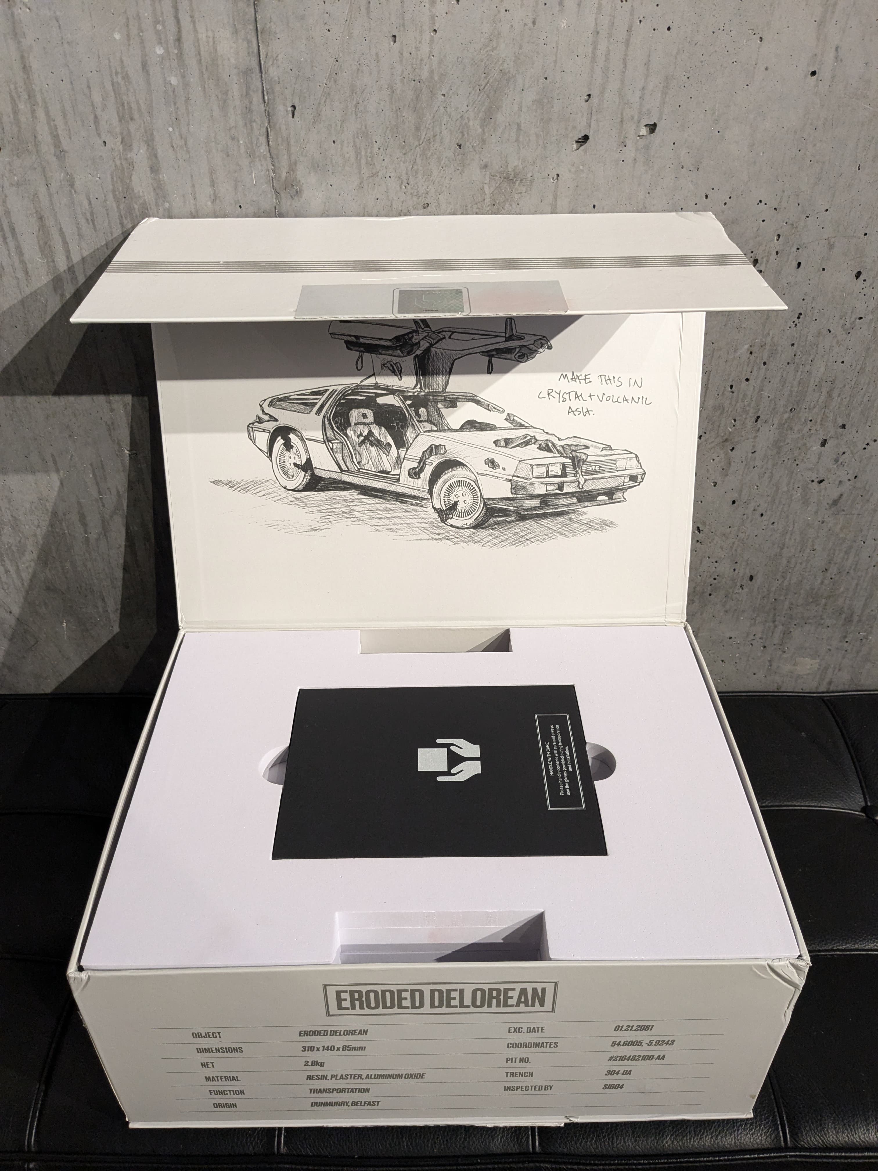 Eroded DeLorean (White) by Daniel Arsham