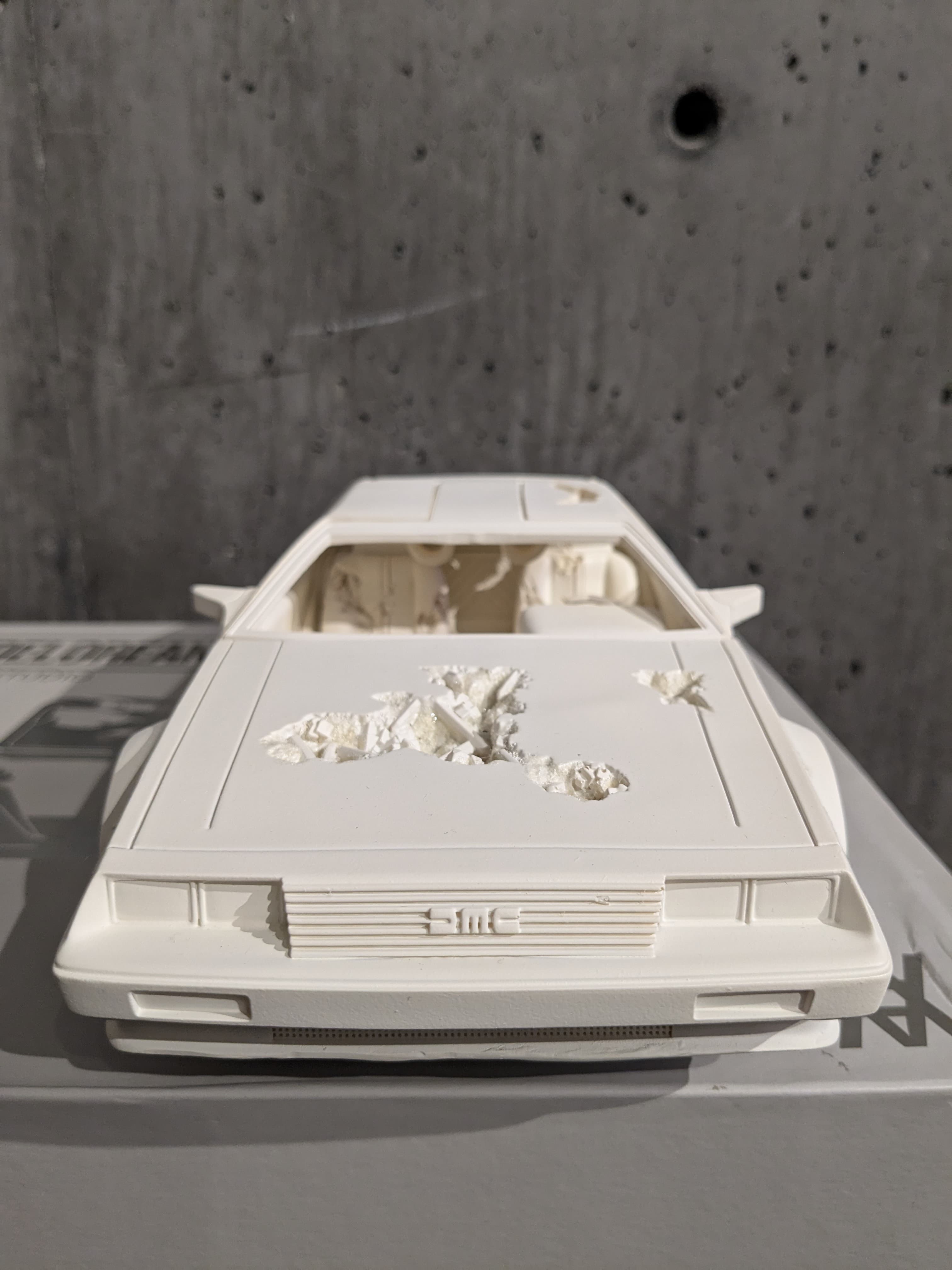 Eroded DeLorean (White) by Daniel Arsham